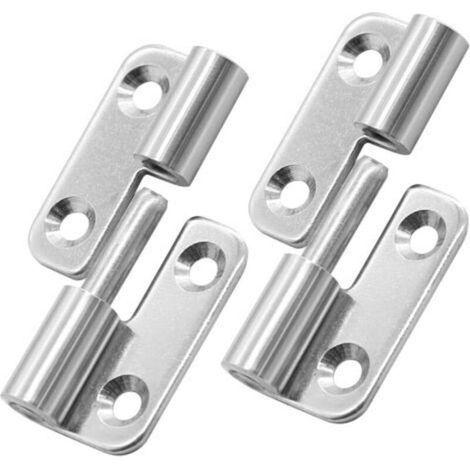 FENOPLASTICALot de 2 charnières amovibles à gauche en acier inoxydable, 1,5 pouce, avec vis, pour petits drapeaux (1/5)