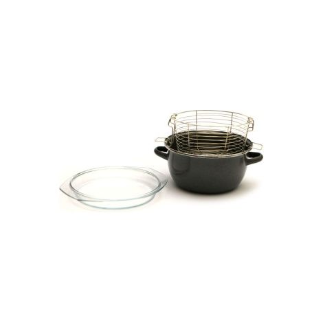 Freidora con tapa y cestillo parma 24 cm (1/3)