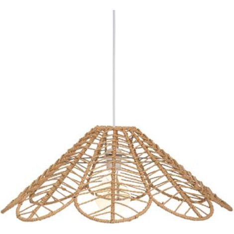 Lampe Suspension Corde "Idylle Folk" 58cm Naturel (1/4)