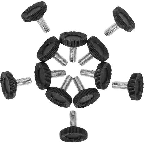 Niveleur de meubles robuste en 12 pièces avec pieds réglables à écrou en T, adapté aux armoires, tables et autres meubles, M8x20mm (noir). (1/5)