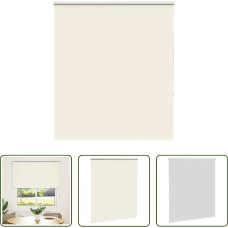Sichtschutz - Verdunkelungsrollo Cremeweiß 125x175cm Stoffbreite 121,6cm (1/5)