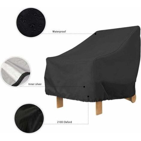 Schutzhülle für Gartenstühle mit tiefer Sitzfläche, wasserdicht (210D), 80x85x91cm (Schwarz) (1/4)