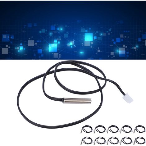 NTC 10K Temperatursensor, Thermistor, wasserdichtes Temperaturfühlerkabel, 50 cm. (1/5)