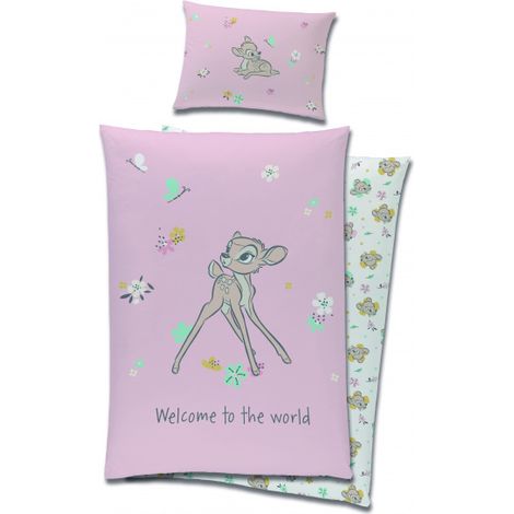 Bambi Baumwollbettwäsche 90x120 40x60 Lizenziert für Kinderbetten