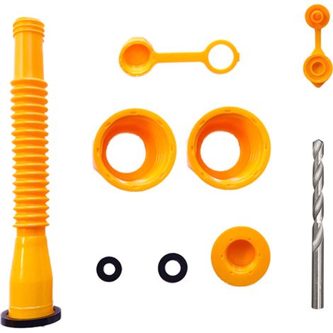 Kit di ricambio per ugelli di taniche di benzina, set di ugelli antigoccia con punta da trapano per la maggior parte delle taniche da 1/2/5/10 galloni (1 kit giallo)