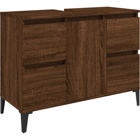Maison Exclusive - Armario de lavabo madera contrachapada roble m