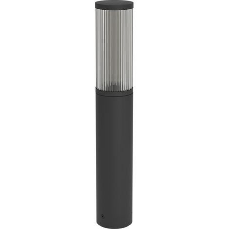 Piantana Esterno Moderna Salle Alluminio Nero Policarbonato Trasp 1 Luce E27