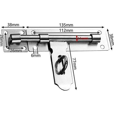 Chiusura e chiavistello Serratura per porta Serratura per porta Fermo per porta Serratura per porta Chiavistello scorrevole Serratura per porta in acciaio inox per magazzino Garage Porta da fienile Po (1/5)