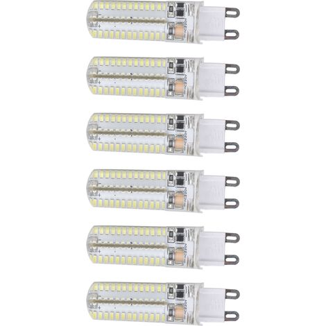Packung mit 6 G9 5W 104LED Silikonlampen, warmweißes Licht, CE+ROHS zertifiziert, 220V, ideal für Kronleuchter, Deckenleuchten, Wandleuchten und Tischlampen. (1/5)