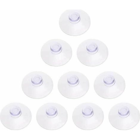 Lot de 10 ventouses transparentes en plastique PVC (40 mm) sans crochets pour extérieur, cuisine, salle de bain, fenêtre, miroir (1/5)