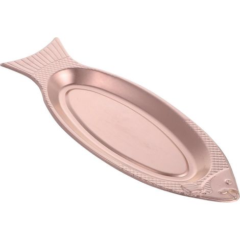 Assiette en forme de poisson compatible avec un service créatif et un plat de rangement pour poisson, or rose (1/5)