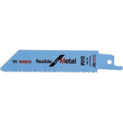 Bosch S 522 BF Flexible for Metal Sabre Saw Blade 100 x 19 x 0.9mm (2608656011),