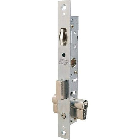 Serrure à levier coulissante pour profilés métalliques galvanisés Blanc Entrée 13,5 mm 2206 (1/2)