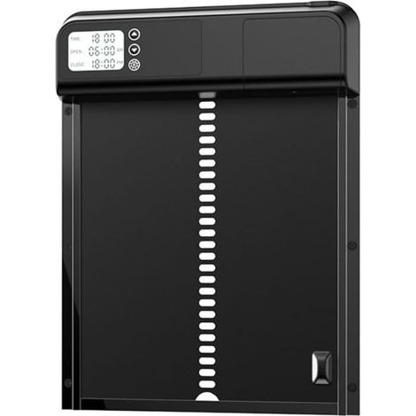 Porte automatique de poulailler anti-pincement sécurité avec minuterie, alimenté par piles (noir) - (1/4)