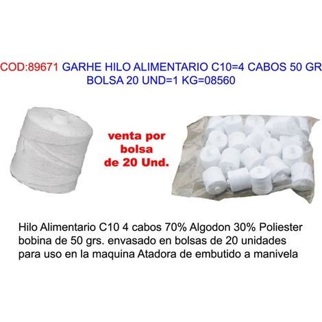 garhe hilo alimentario c10 4 cabos 50 gr bolsa 20 und 1 kg 08560