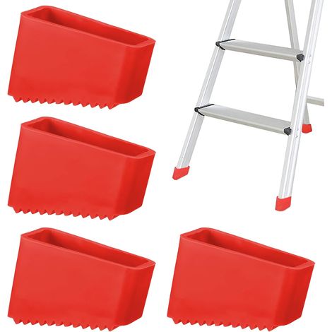 4 piedini in gomma per scale - 50 x 20 mm - punte protettive per scale - antiscivolo - per piedini universali per scale - per lavoratori domestici (1/5)
