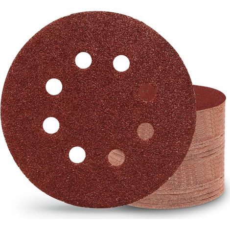 80 Disques Abrasifs 125 Mm Grain 40 8 Trous Pour Ponceuse Excentrique Bois Métal (1/5)