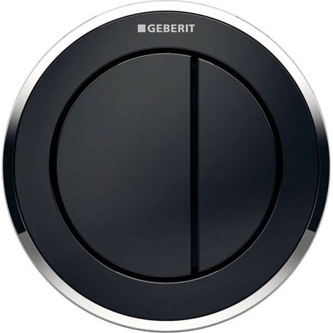 Geberit Type 10 Pneumatic Dual Flush Plate Button for Concealed Cistern - Black / Gloss Chrome