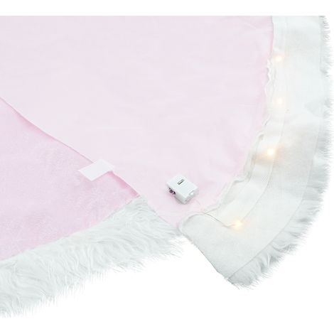 Base Cover árbol de Navidad 301215 Alfombra base del árbol 110 cm Mini luces LED  Color: Rosa