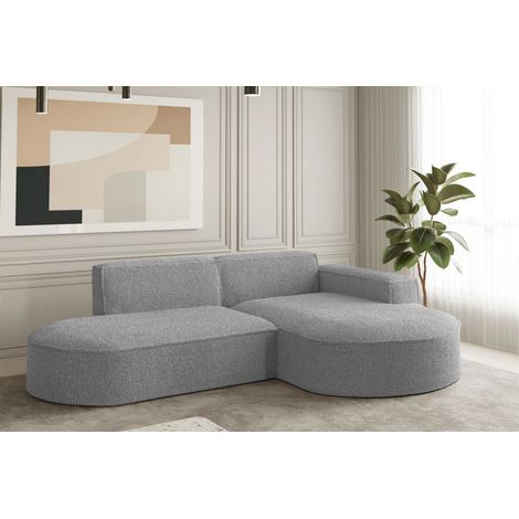 Ecksofa Designersofa PALMA XS in Stoff Ascot Taupe Ottomane Rechts (1/2)