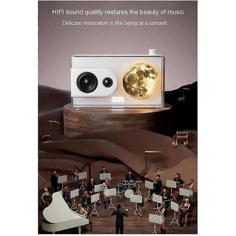 Enceinte Bluetooth M6 Moonlight Music Box, compatible carte TF, connexion AUX, horloge, boîte à sons parentale A (1/5)