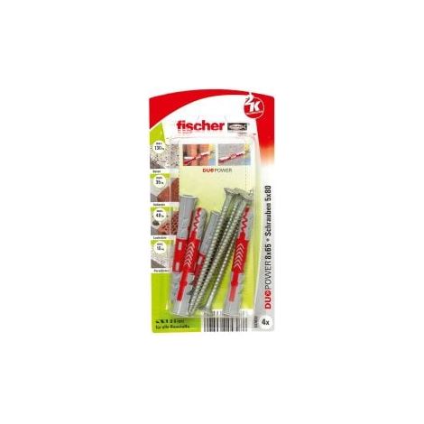 Fischer 4x  DUOPOWER 8x65  S con  vite -  537620