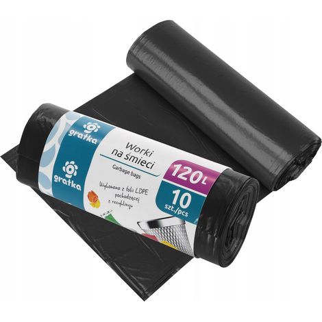 Sacchi per rifiuti Gratka 120l LDPE, 10 pezzi Ravi