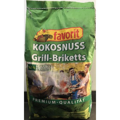 Favorit Kokos Grillbriketts 5kg Grillkohle Briketts Grillkohlebriketts Kokosnuss (1/3)