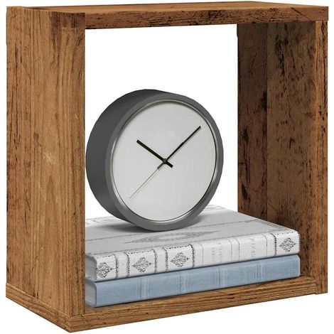 Würfel-Wandregale 2 Stk. Altholz-Optik 30x15x30 Holzwerkstoff