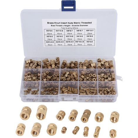 Kit de 420 pièces d'écrous filetés femelles en laiton M2 M3 M4 M5 pour téléphone, ordinateur et jouet (1/5)