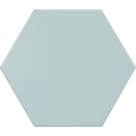Carrelage effet graphique KROMATIKA Hexagone Hexagone 11.6x10.1cm Bleu clair - Mat - boîte de 0.44 m2 Hexagone 11.6x10.1 cm Bleu clair - Mat - boîte (1/3)