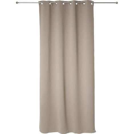 Atmosphera – Lot de 2 rideaux occultants beige 135 x 240 cm – 100% polyester – 8 œillets ronds en métal – Installation rapide et facile - LIN 135 X