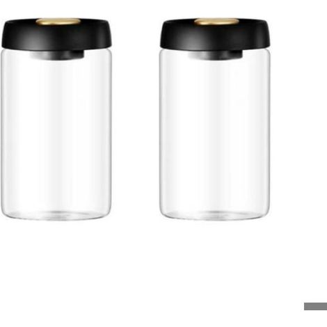 Bocal En Verre - Conservation Sous Vide - Pour Café Grains Thé Céréales Aliments - 1 L - Joint Silicone - Empilable (1/5)