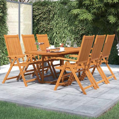 Ensemble à manger de jardin 7 pcs-Salon de jardin Bois d'acacia massif 160-240 cm 823217 (1/5)