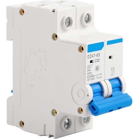 DZ47-63 Miniature Circuit Breaker 32A 2P 4KA 220/380V Current Leakage Overload Short Circuit Protection (1/5)