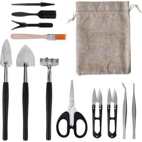 Kit d'Outils 13-en-1 pour Succulentes avec Sac de Rangement - Coffret Jardinage Miniature pour Plantes d'Intérieur, Terrariums & Rempotage - Idéal comme Cadeau pour Amoureux des Plantes (1/5)