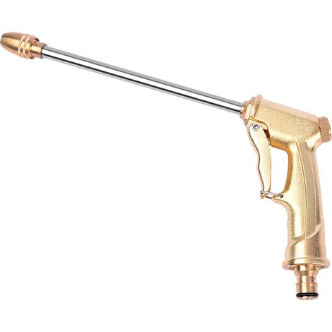 Pistolet d'arrosage Métal, Pistolet Arrosoir Métal Haute Pression, Pistolets à Eau de Jardin Robuste avec Buse en Laiton Lavage de Voiture, Nettoyage, Irrigation de Jardin et Pelouse,Or (1/5)