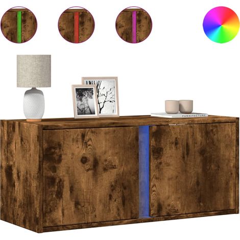 Maison Exclusive - TV-Wandschrank mit LED-Beleuchtung Räuchereich (1/5)