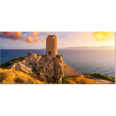 Lupia Quadro Moderno Canvas DEEP 65x143 cm CAGLIARI SELLA DEL DIAVOLO TORRE