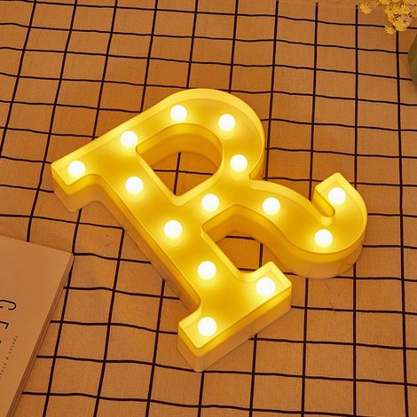 Jandei - Letras LED Letra R iluminadas luz blanca cálida altura 22cm con pilas 2xAA Letras LED