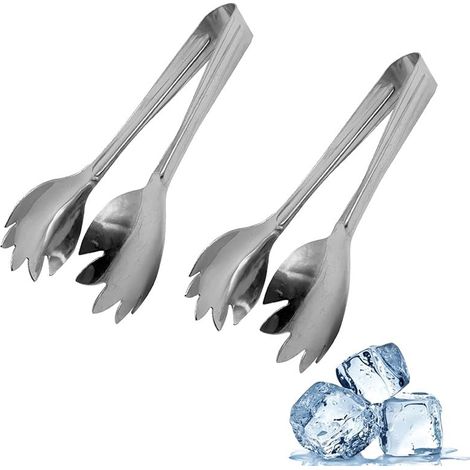 2 Pinze per ghiaccio con molla in Acciaio Inox con bordi dentati - Lunghezza 16,5 cm (1/3)