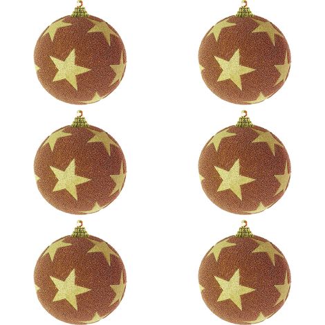 6 Stk. Weihnachtbaumkugeln Stern 10 cm Kupfer-Gold-MYW53770-3-kupfer-gold (1/2)