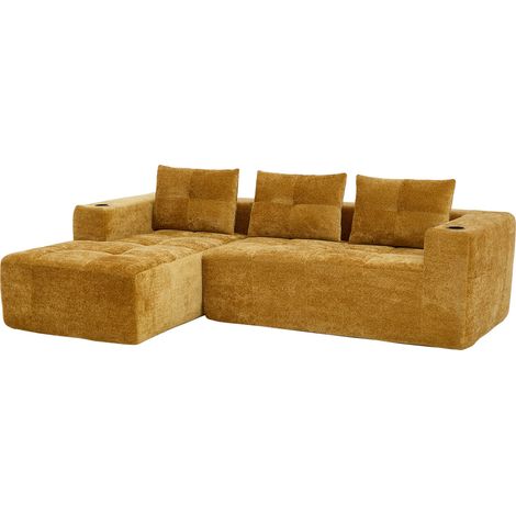 Canapé d'angle L 258 cm avec 3 coussins, design minimaliste pour petits espaces (1/5)