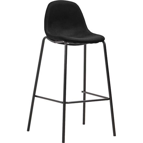 vidaXL Taburetes de cocina 4 unidades tela negro (1/2)