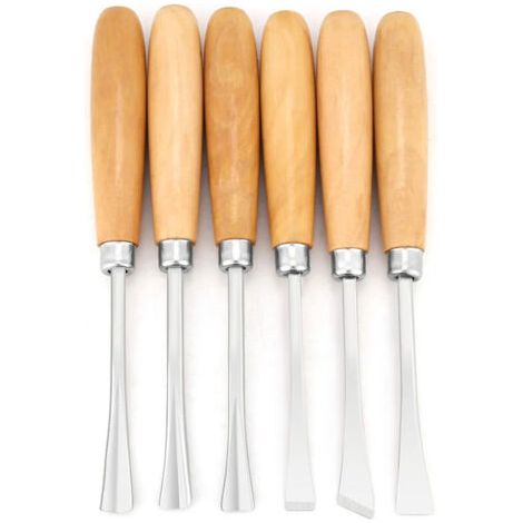 Handmeißel, Holzbearbeitungsmeißel, ein Set aus 6 Handmeißeln, DIY-Holzschnitzwerkzeuge, geeignet für Holzschnitzkünstler. (1/4)