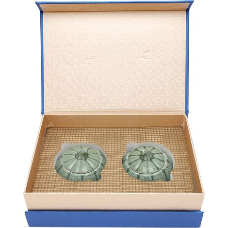 Lot de 2 boîtes à thé vert en forme de citrouille pour stocker feuilles de thé, café, céréales, hermétique. (1/5)