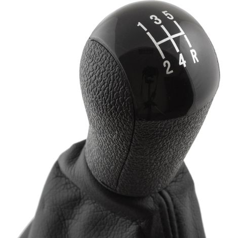 Pomo de palanca de cambios negro para Ford Focus Mk2 04-08 + funda con marco cromado, 5 velocidades. (1/5)