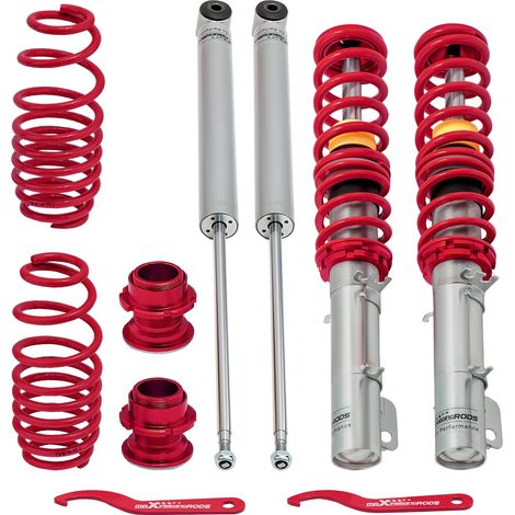 Maxpeedingrods – Kit suspension combiné fileté pour VW Golf 4 1J 1998-2007 – Amortisseur double tube – Hauteur réglable 30-90mm avant – Installation facile