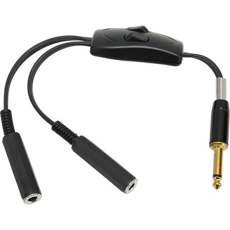 Cordon adaptateur double interface pour tatouage, 6,35mm, courant stable, répartiteur professionnel pour machine à tatouer, câble RCA DC clip, noir (1/5)