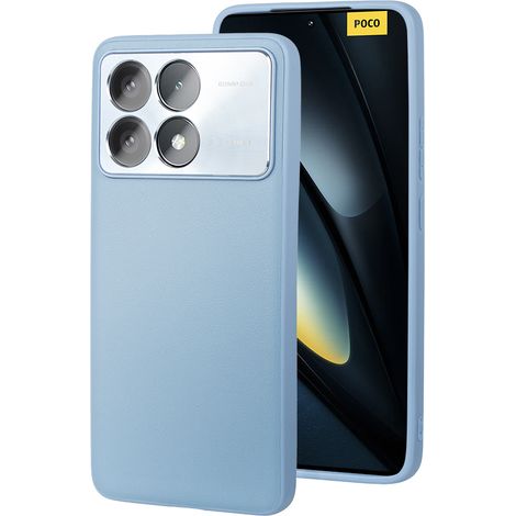 Custodia in pelle per Xiaomi Poco F6 Pro, ibrida in pelle, blu (1/3)